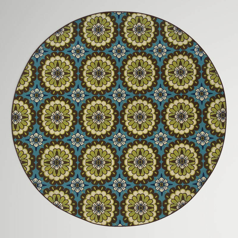 Andover Mills™ Brendel Blue/ Brown Indoor/Outdoor Rug & Reviews Wayfair